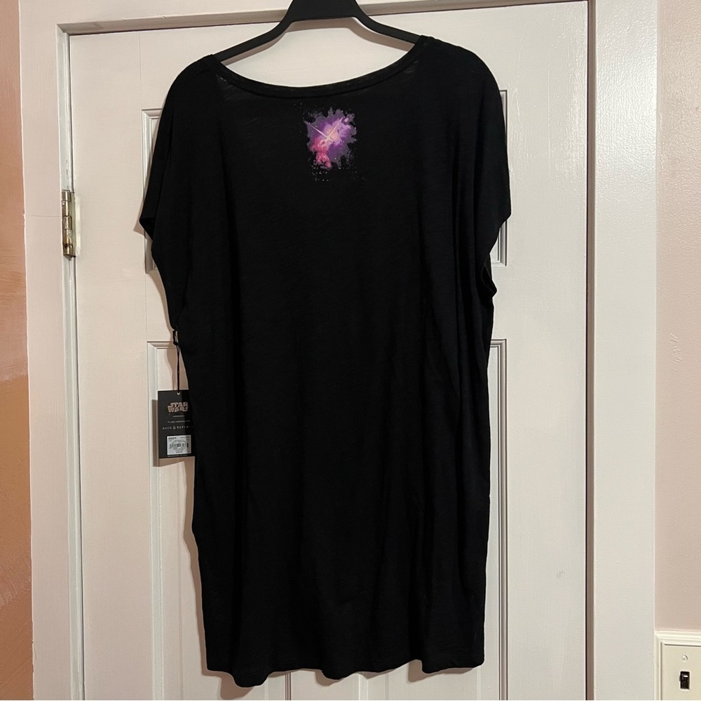 #177 ROCK & REPUBLIC X STAR WARS RHINESTONE STONE BATTLE TUNIC TOP TEE LARGE NWT - Picture 2 of 4